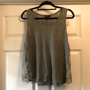 Size XL Olive Green Lace Side Tank Top